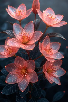 Stunning pink flowers with delicate petals in bloom