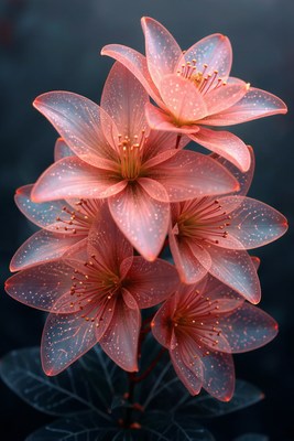 Delicate blossoms with intricate details in soft light