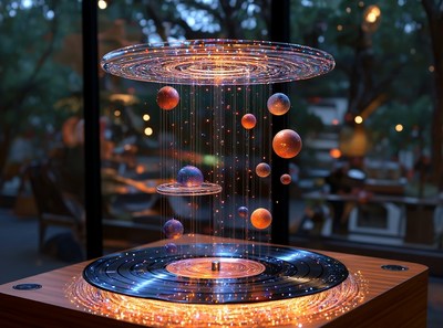 Unique floating orbs create a mesmerizing display indoors