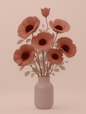Beautiful arrangement of flowers in a simple vase