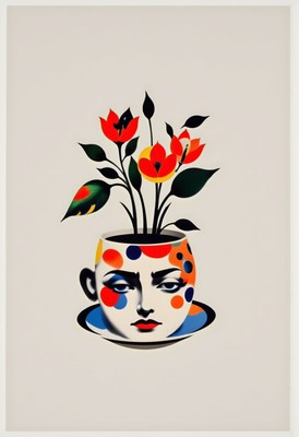 Artistic arrangement of flowers in a decorative pot