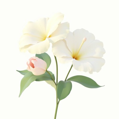Beautiful white and pink flowers in a minimalist setting