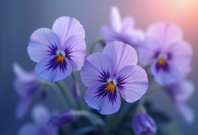 Beautiful purple flowers in soft natural light