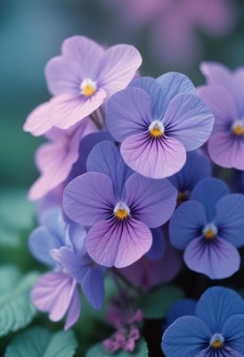 Beautiful violet flowers blooming in spring garden