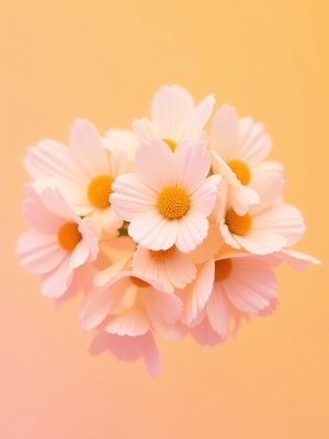 White flowers in a pastel background