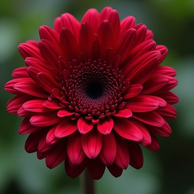 Bright red flower blooming in a lush green garden
