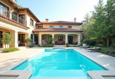 Luxurious villa featuring a serene swimming pool area