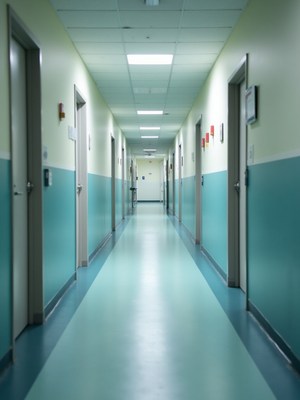 Long corridor in a medical facility during daytime