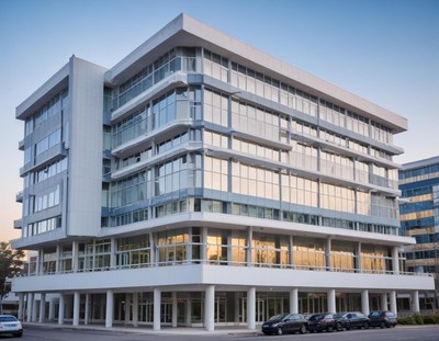 Modern commercial building in athens, greece during daytime