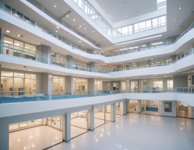 Interior view of modern multi-story building