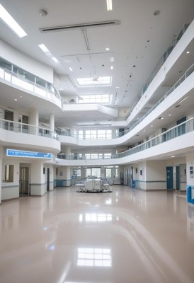 Modern hospital interior with spacious design