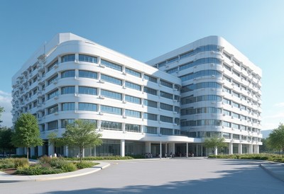 Modern architectural building in a sunny urban area