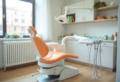 Modern dental office with comfortable examination chair