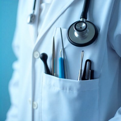 Medical professional with tools in laboratory setting