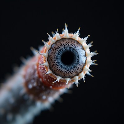 Close-up view of a unique sea creature's eye