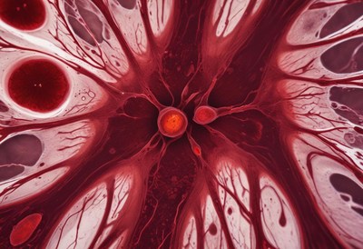 Blood cells and plasma swirl in intricate patterns