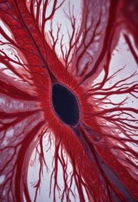 Complex blood vessel structure in a specimen