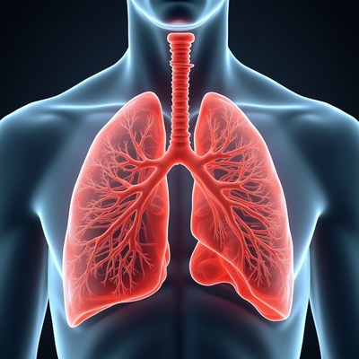 Detailed anatomy of human lungs in vibrant colors