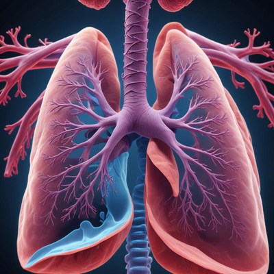 Human lungs illustration showing respiratory structure