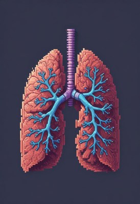 Detailed illustration of lungs showcasing respiratory system