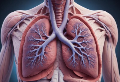 Lung anatomy showcasing detailed bronchial structure