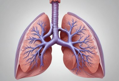 Lungs anatomy showing structure and branching details