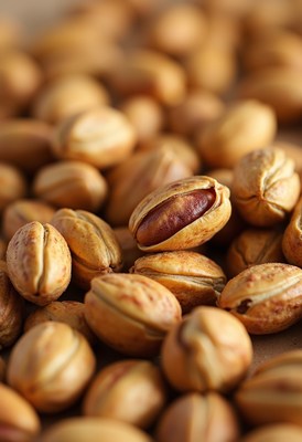 Pistachio nuts arranged in a natural setting