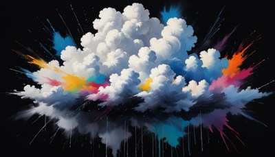 Vibrant cloud painting showcases artistic flair