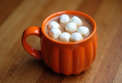 Warm hot chocolate topped with marshmallows for cozy moments