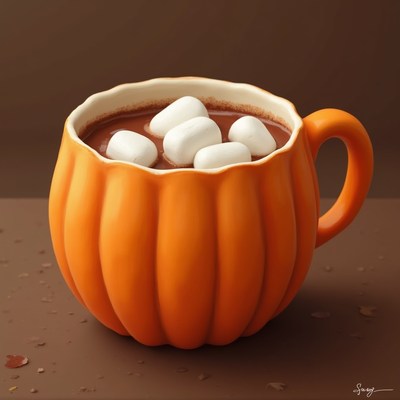 Warm pumpkin hot chocolate served in a cozy mug