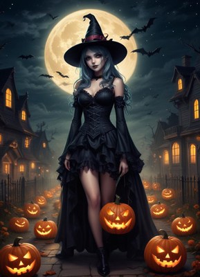 Mysterious witch walks on halloween night