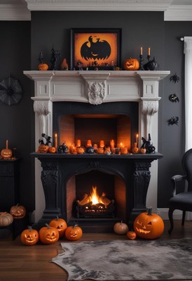 Halloween decoration in a cozy living room