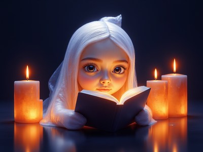 Reading by candlelight creates a spooky atmosphere