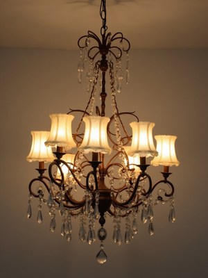 Elegant vintage chandelier with soft glowing lights