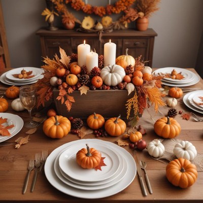Beautiful autumn table setting for a festive gathering