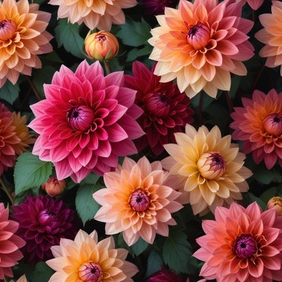 Colorful flowers in a vibrant garden display