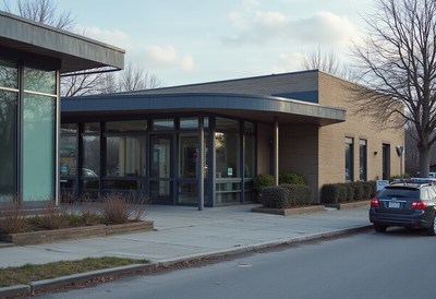 Community center building in a quiet neighborhood