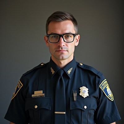 Portrait of a police officer in uniform