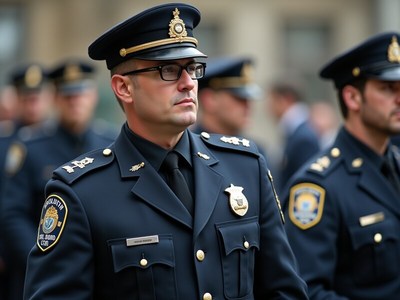 Police officers in formal attire at a public event