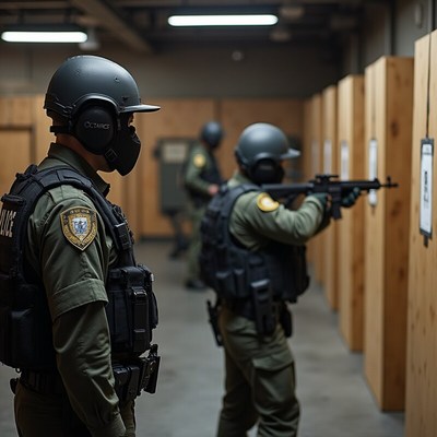 Cops train shooting at practice facility