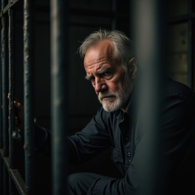 Man in prison cell reflecting on his past decisions