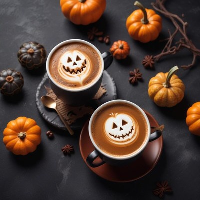 Pumpkin-themed coffee drinks for autumn celebration