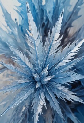 Winter frost creates stunning ice crystals on plant leaves