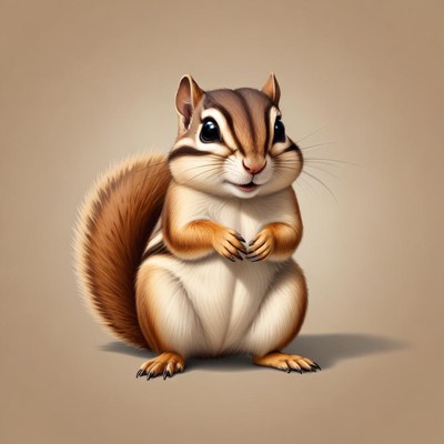 Cute chipmunk posing against a soft background