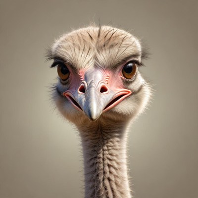 Close-up view of an ostrich in natural light