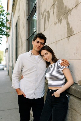 Young couple sharing a moment in an urban setting