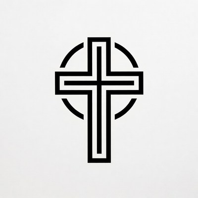 Simple cross design with a circular background