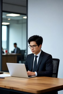 Business professional working in a modern office space