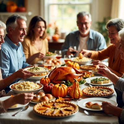 Gathering for a festive autumn dinner with loved ones