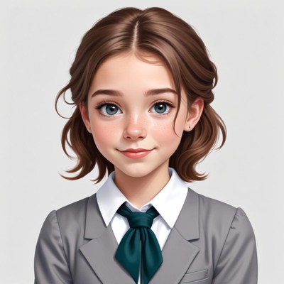 Young girl in formal attire with a friendly smile